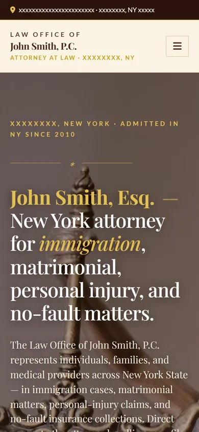 Law firm website — mobile